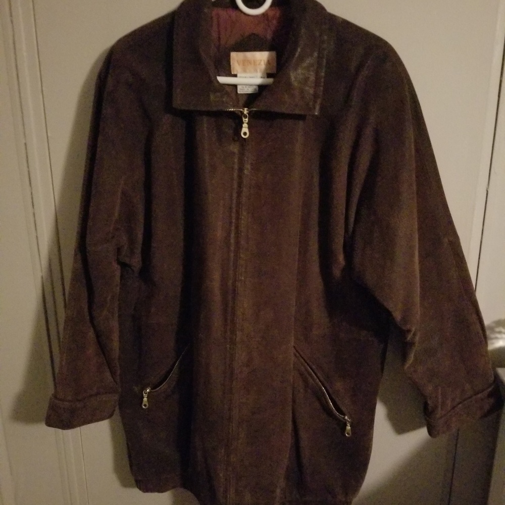 Brushed suede hip length like new jacket